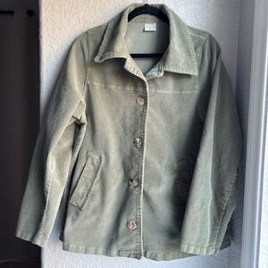 CMC Color Me Cotton VTG Sage Green Corduroy Jacket Womens Medium Made in USA